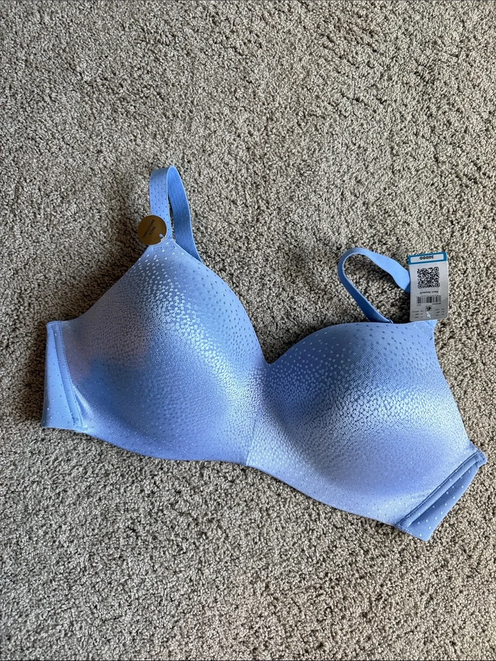 Wacoal Light Periwinkle Blue Seamless Comfort Back Appeal Wire Free Bra 38DDD